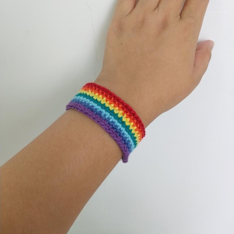 

Buy 2 Get 30% Off Women Boho Cotton Rainbow Wristbands Can Adjust Size Bracelet Bangle