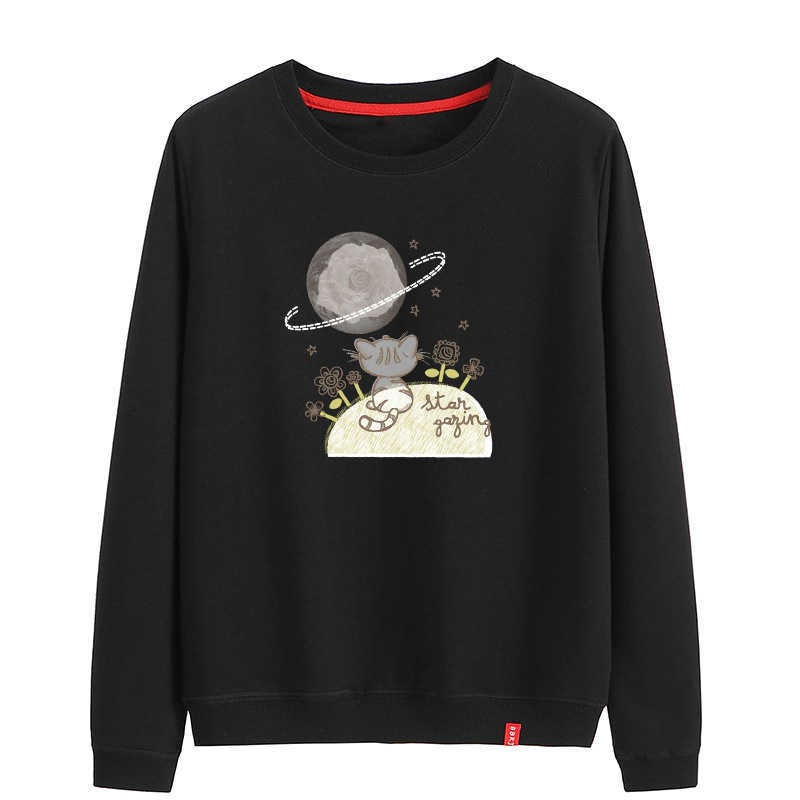 

2021 autumn new casual women' wear spring long sleeve round neck student sweet printed sweater female N81, N81 white