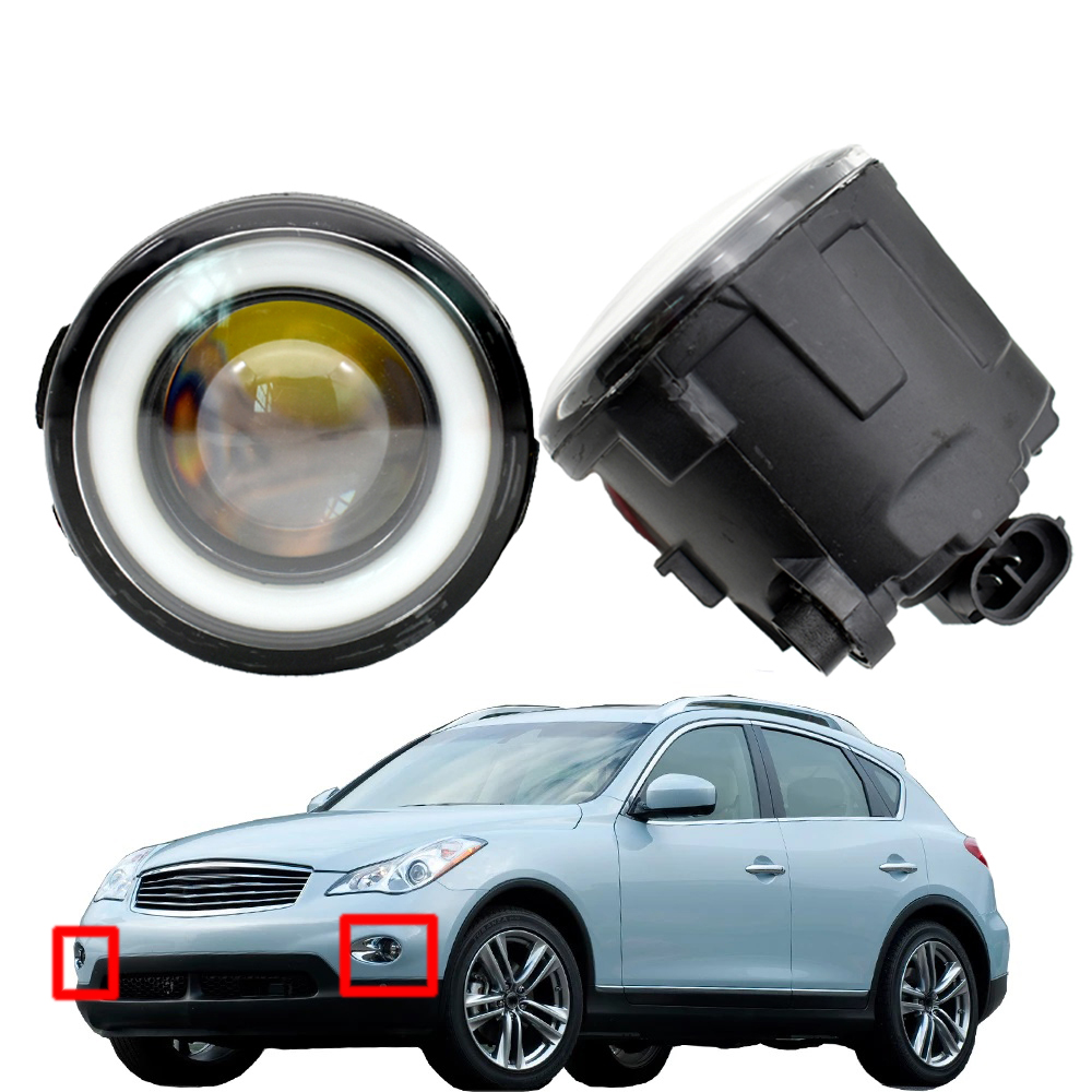 

for Infiniti EX EX25 EX35 EX37 fog light Pieces LED DRL high quality Fog-Lights Angel Eye 12v H11