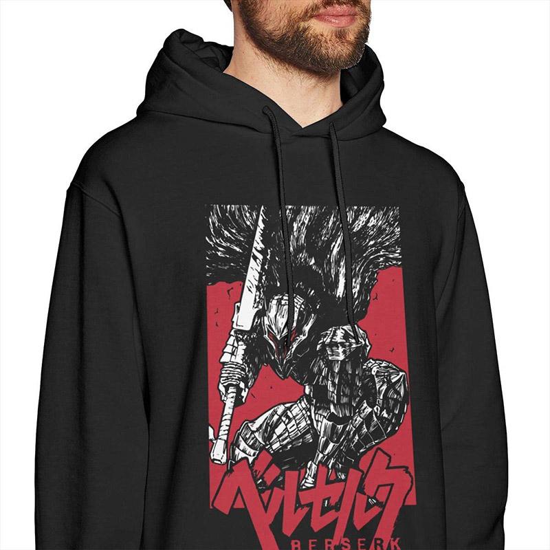 

Men's Hoodies & Sweatshirts Japanese Manga Berserk Guts Pullover Long Sleeve Swordsman Gatsu Hoodie Harajuku Anime Tops Gift, Black1