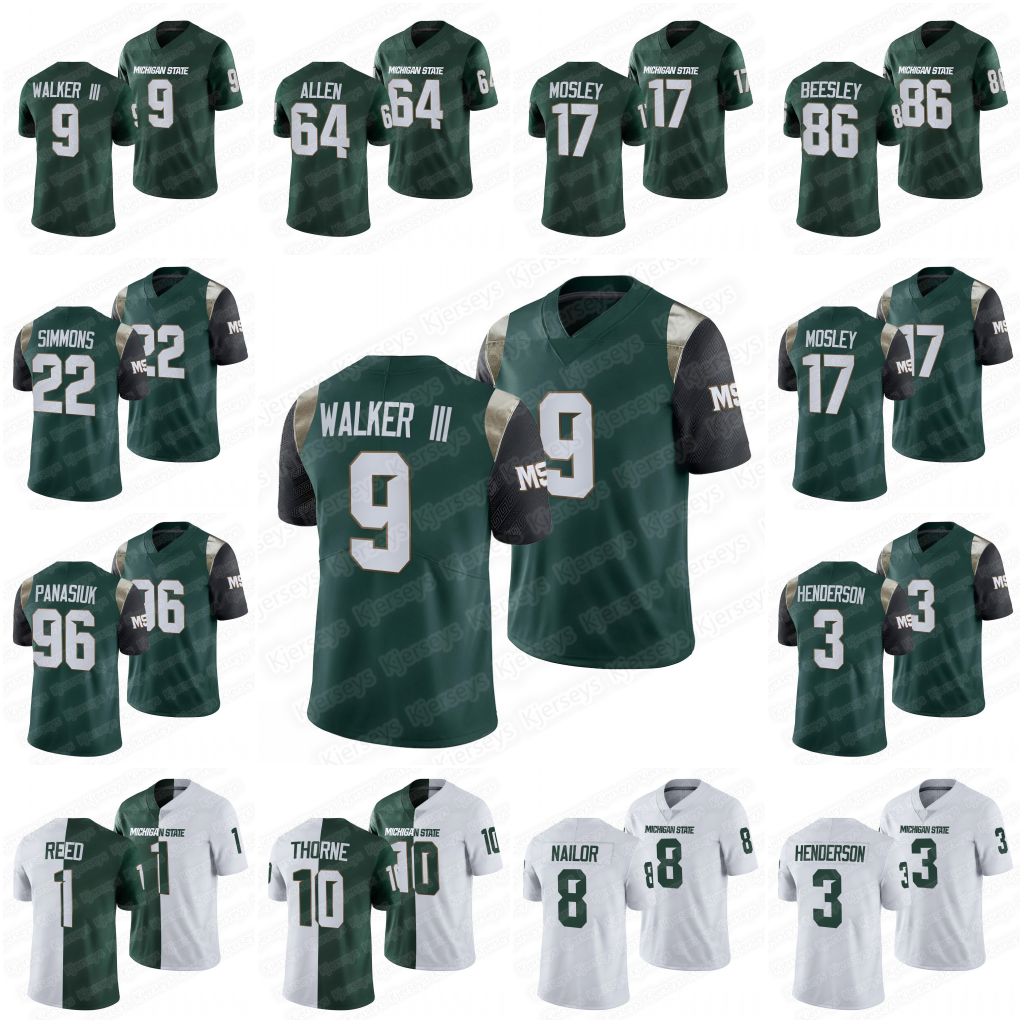 

Michigan State Spartans 9 Kenneth Walker III 2021-22 College Football Jersey Tre Mosley AJ Arcuri Jacub Panasiuk Drew Beesley Jalen Nailor Payton Thorne Jerseys, Women s-xxl