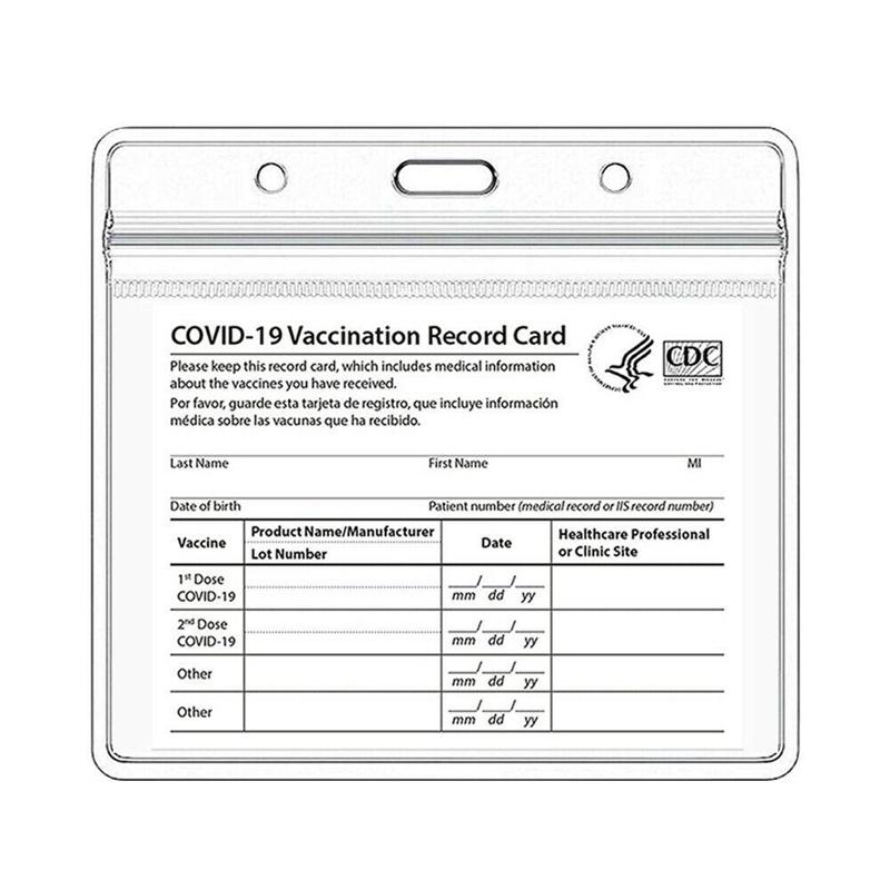 

ePackage Ship Transparent Storage & Organization Bag Waterproof Reusable CDC Protector PVC Sleeve with Zip and Vaccination Card, Immunization Record File
