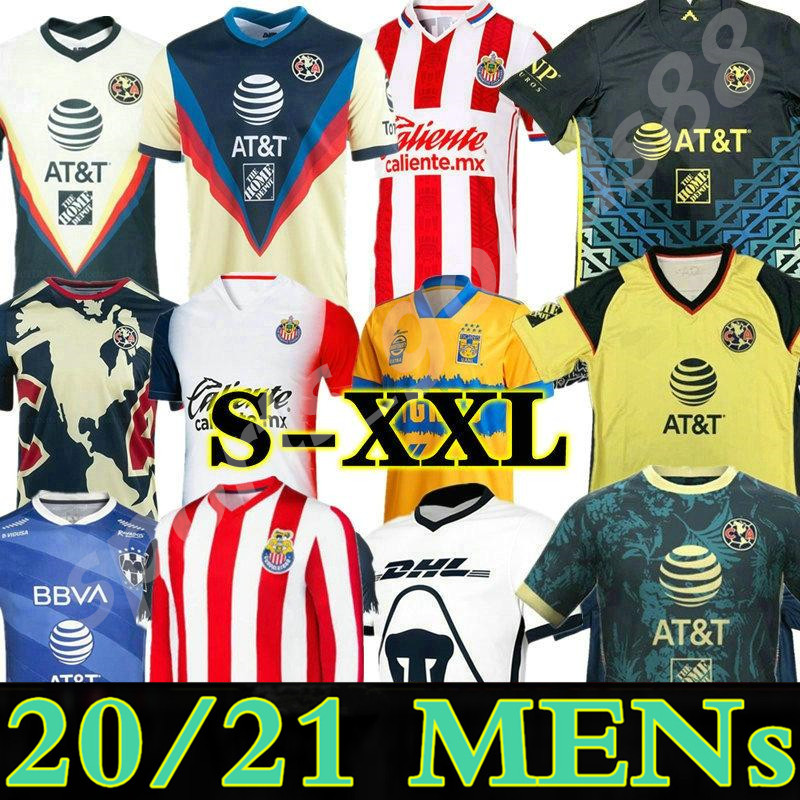 

Club America Soccer Jersey 2021 Guadalajara Chivas 20 21 Home Away Third Liga MX Pre-Match Football Shirt, Black;yellow
