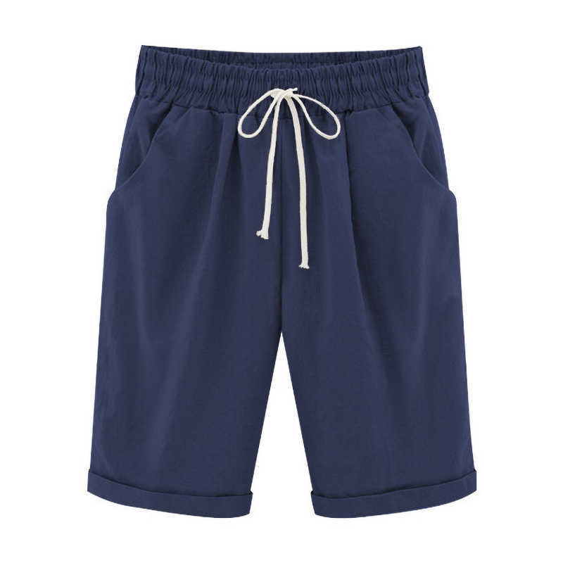 

Summer Fashion Plus Size Women Shorts Solid Color High Waist Oversized For Female Casual Loose Streetwear Feminine Shorts 210608, Color-5