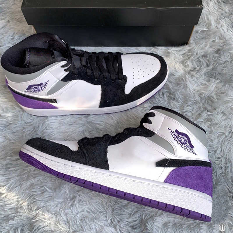 

2021 High Quality Jumpman Women's Basketball Shoes Men's 1 S Black/White/Purple Outdoor Sports