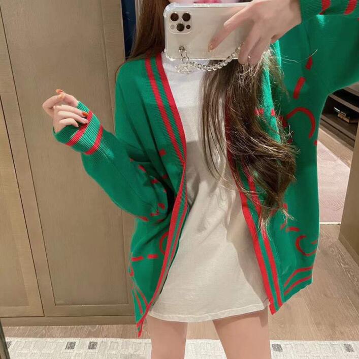 

Fall 2021 Fashion designer Women' Knits cardigan Long sleeve G print button for outdoor comfort and softness, Pink