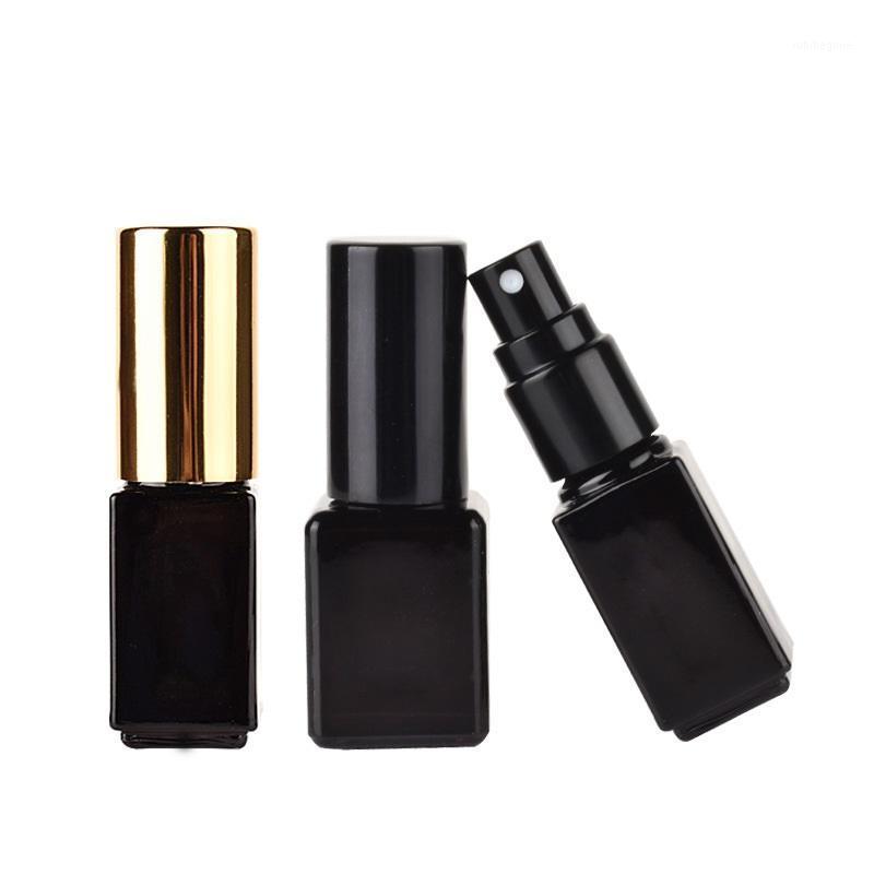 

Storage Bottles & Jars 3ml 5ml Square Black Spray Perfume Bottle Silver Gold Lid Portable Cosmetic Parfum Atomizer Travel Refillable Vials 2