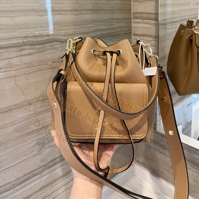 

Latest Luxurys Designers Bags Drawstring Bag Bucket Handbags String Shoulder Women Totes Fashion Leather CrossBody Clutch Purse Wallet Girl, Color a-with logo