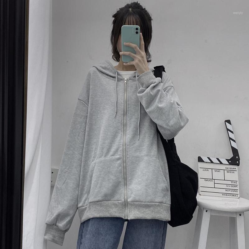 

Women's Jackets Cotton Languid Wind Sweater 2021 Korean Chic Spring And Autumn Loose Salt Series Hooded Top Coat Fashion [delivery, White short sleeve