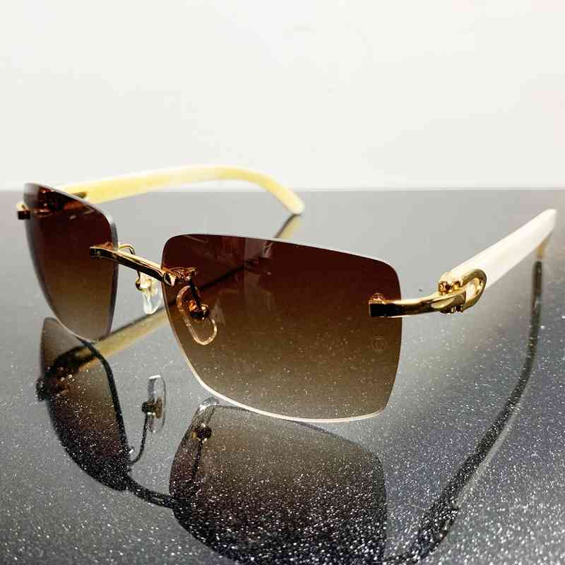 

70% Off Online Store Oversized Sunglass Big Square Wood es Men Rimless Carter Sun Glasses Buffalo Horn Designer Retro Gafas Sol