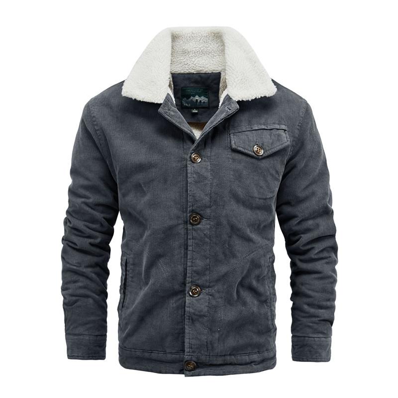 

Men's Jackets Winter Warm Corduroy Fleece Lined Flight Bomber Coats Fashion Pilot Outerwear Parkas Plus Big Size M-5XL, Black;brown