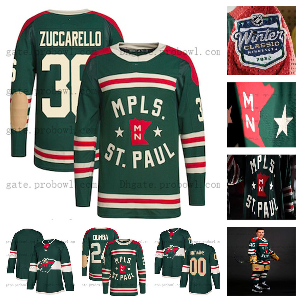 

97 Kirill kaprizov 2022 Winter Classic Jersey Minnesota Wild Jared Spurgeon Kevin Fiala Cam Talbot Zach Parise Nick Bjugstad Marcus Foligno, Black;red