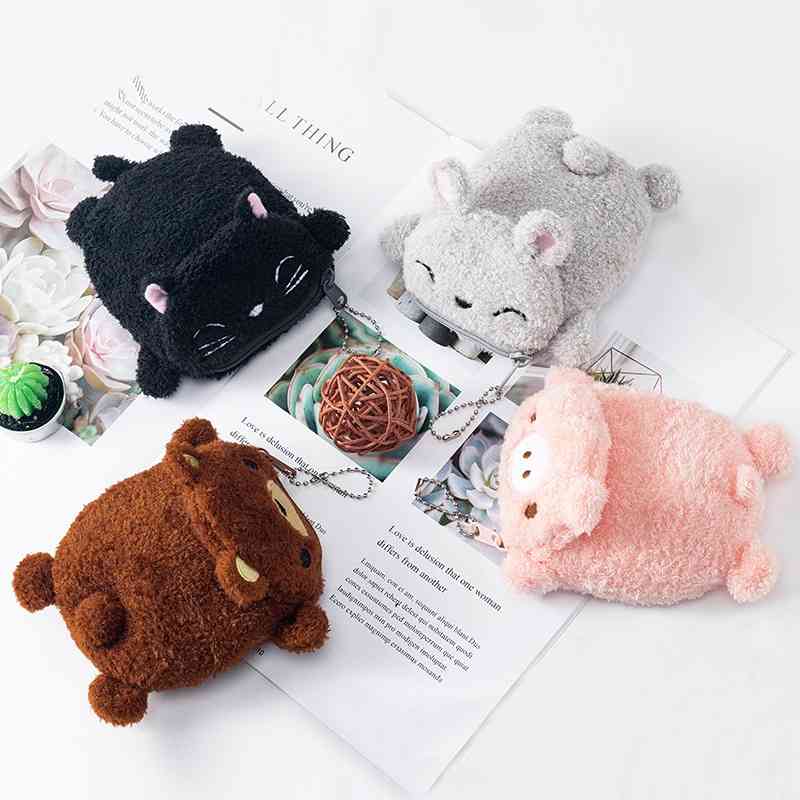 

Creative plush rabbit card zero Korean lovely girl soft sister Bag Coin small wallet, Bear