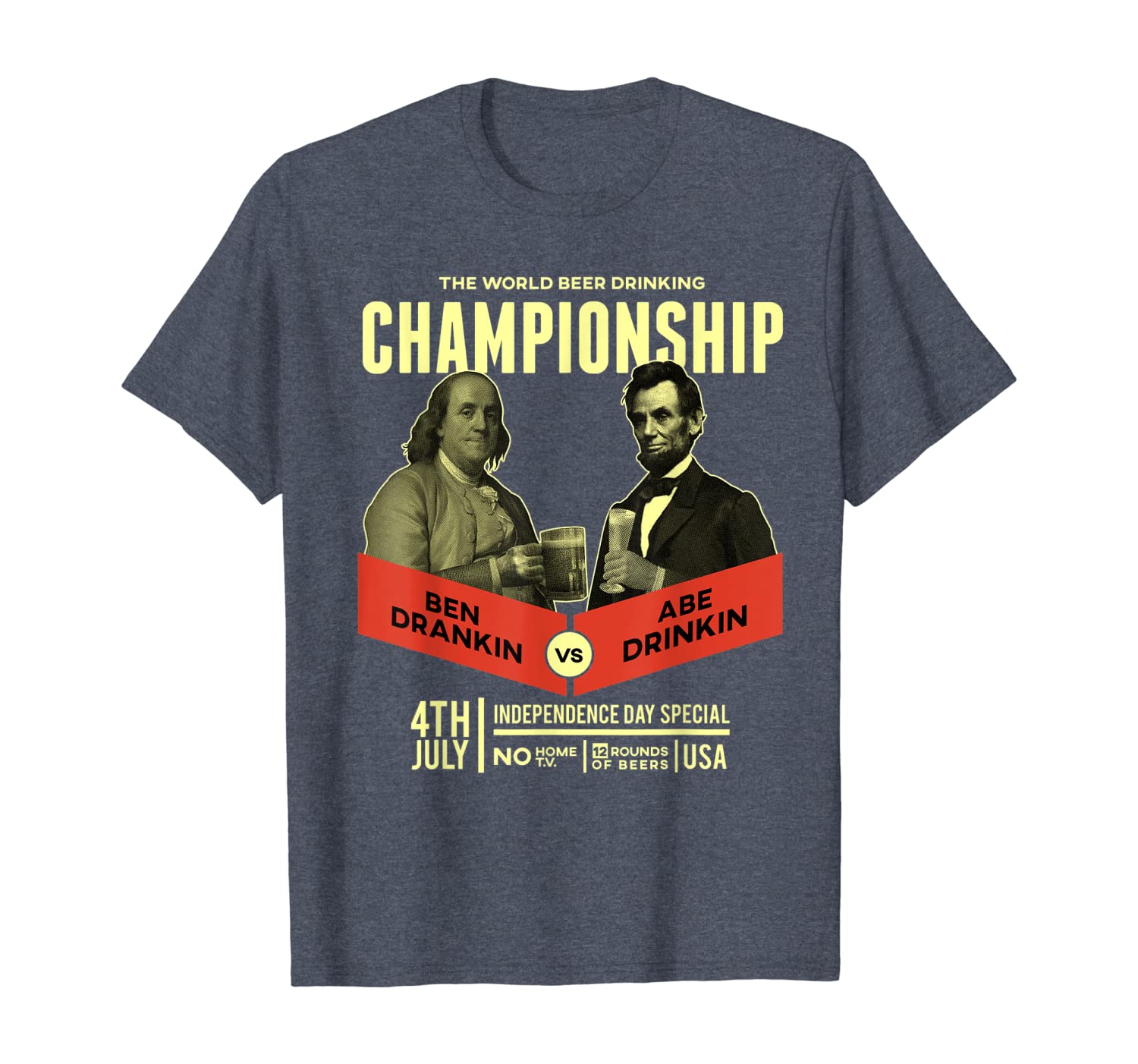 

ben drankin vs abe drinkin poster 4th of july t-shirt, White;black