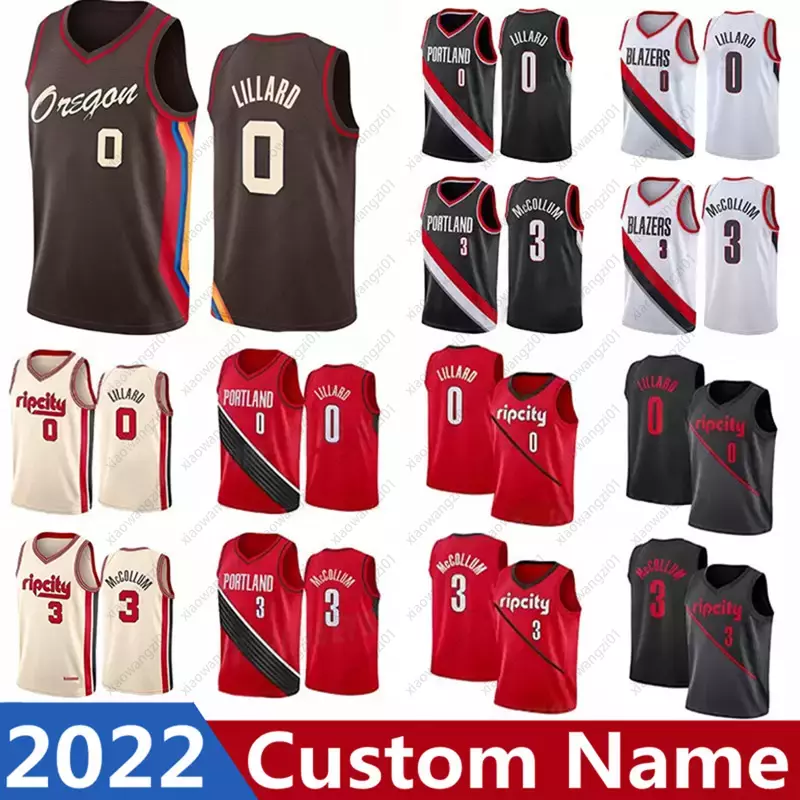 

2022 Damian 0 Lillard basketball jerseys CJ 3 McCollum jersey Portlands Trail Blazerss Nassir Little Norman Powell Anfernee Simons City Jersey 75th anniversary