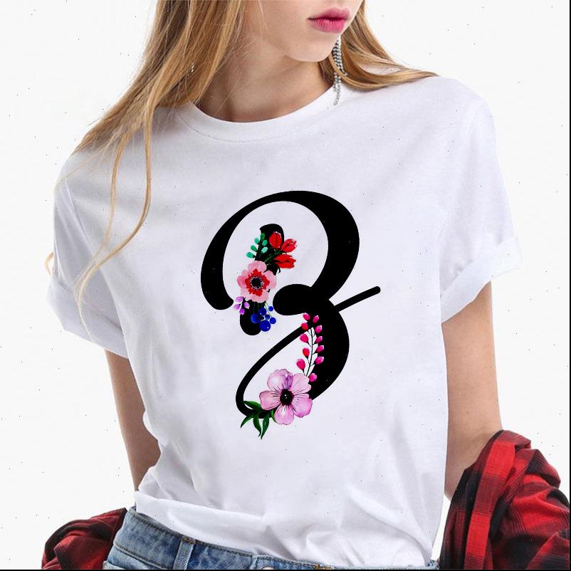 

26 letters printed harajuku short women sleeved o neck casual summer fashion female clothing tee, White