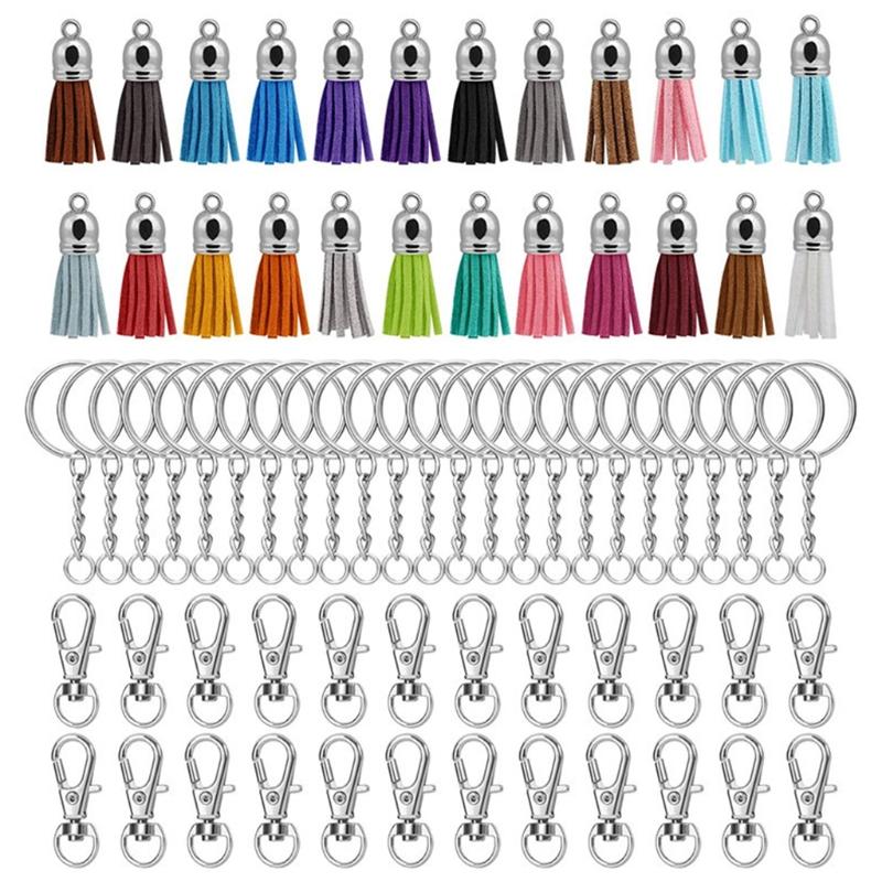 

Keychains 1 Set Key Chain Rings Pendants DIY Crafts Jewelry Earrings Making Keychain Tassel