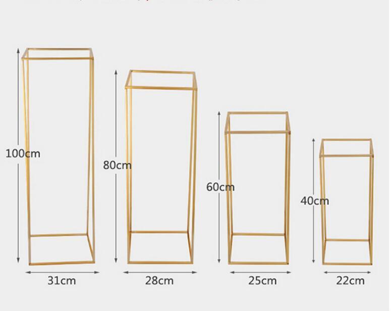 

Party Decoration Wedding Props, Iron Art Geometric Guide Frame, Gold Square Flower Frame