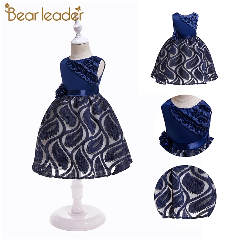 

Girls Flower Ruffles Costumes Fashion Kids Baby Prom Formal Floral Fancy Sleeveless Vestidos 3-8Y 210429, Ah779red