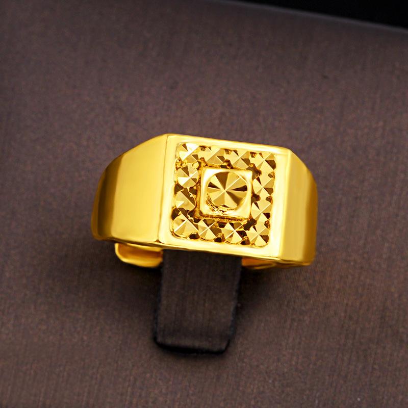 

Cluster Rings Not Fade Forever In Water 18K Gold Color Ring For Men Anillos Mujer Bizuteria De Wedding Jewelry With Box, Golden;silver