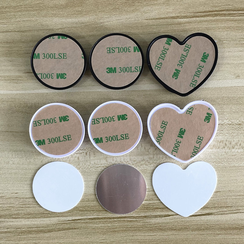

Heart Round Cell Phone Finger Holder with Blank Aluminum Sublimation Insert for Customized Phone Stand Mount Holder Grip Bracket, Mixed color