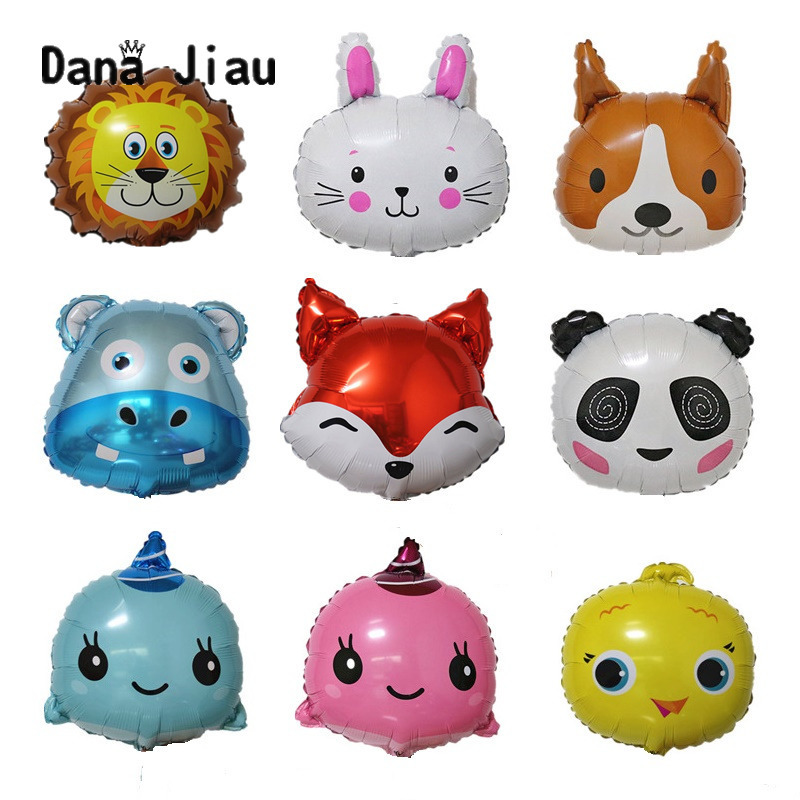 

Mini animal head balloon, birthday party, decorative toys, wedding, festival, inflatable aluminum foil ball, 18 inches