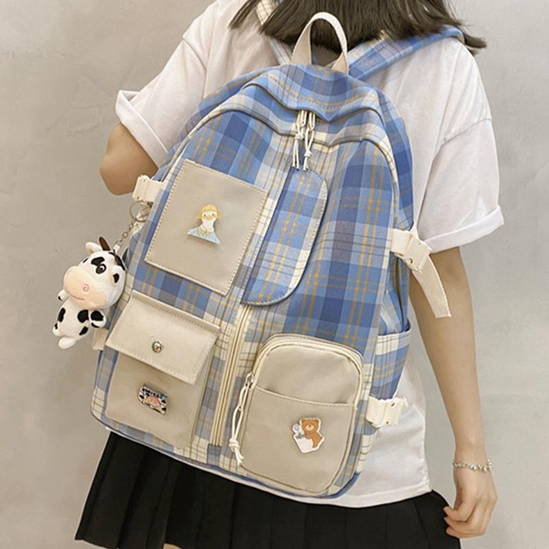 

School Bags Women's Backpack For Girls High Quality Nylon Bag Cute Lady Large Capacity Rucksack Female Student Bookbags Mochila
