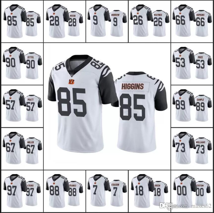 

Cincinnati''s Bengals's Men Football Jerseys #9 Joe Burrow 90 Zettel 18 Green 28 Mixon Women Youth Custom Color Rush Limited Jersey, Black;red