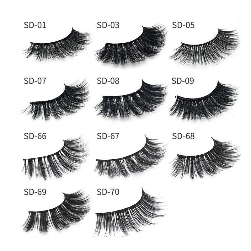 

Newly Multistyles Selling Real Siberian 3D Full Strip False Eyelash Long Individual Eyelashes Lashes Extension