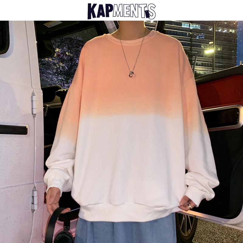 

Men's Hoodies & Sweatshirts KAPMENTS Men Tie Dye Harajuku Oversized Hoodie 2021 Mens Patchwork Japanese Streetwear Male Korean Fashion, Orange