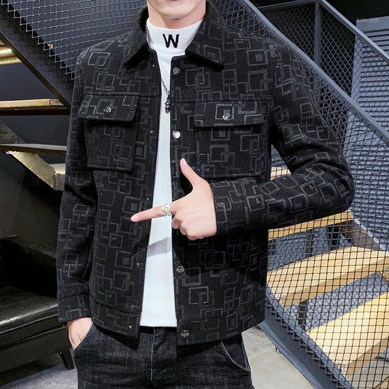 

Men's Jackets Mens Casual Outerwear Jacket Coat Winter Wool Slim Fit Man Pea M-3XL Jaqueta Masculina Bomber, Black