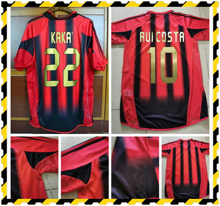 

2004 2005 Retro soccer jersey 04 05 home red black milan classic Vintage football shirt NESTA AC INZAGHI SHEVCHENKO PIRLO KAKA MALDINI, 04/05 cup