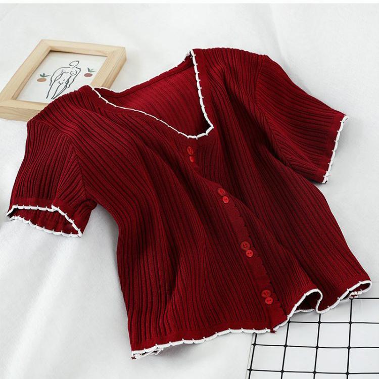 

Women's T-Shirt Knit Cardigan Short Sleeve Striped Shrug Loose Classic Casual Lightweight For Women Girls J55, Pink