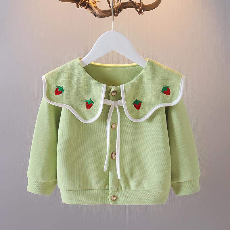 

Jackets Toddler Girls Cotton Jacket Baby Girl Spring Autumn Long Sleeve Cardigan Children Coat Born Kids Outerwear, Blue;gray