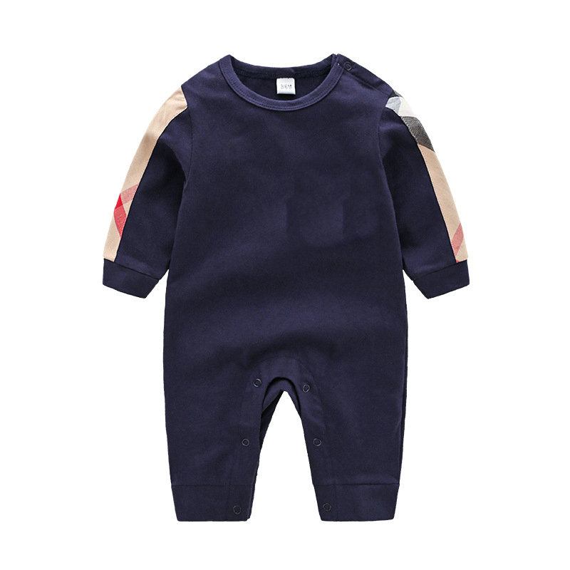 

Retail 3 color Baby Long sleeve plaid Romper 0-2Y Cotton Rompers  baby bodysuit Children one-piece onesies Jumpsuits climbing clothes, Dust bag;pls don't choose it