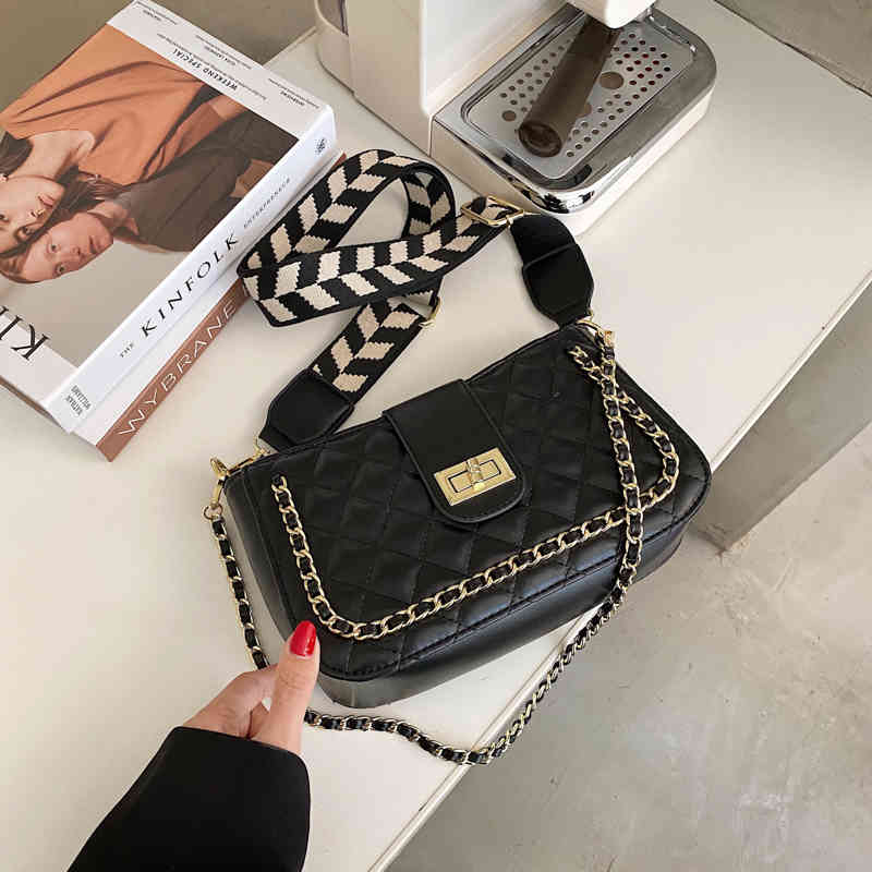 

Fashion chain bag ladies casual shoulder bag daily travel handbag luxury designer handbag messenger handbag mobile phone bag C0508, Black