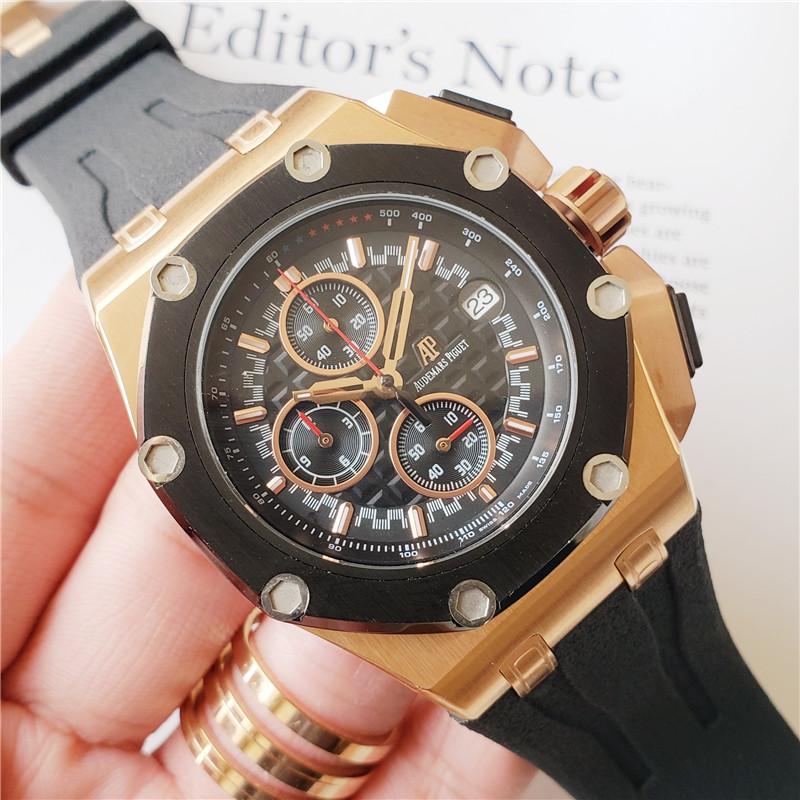 

Wristwatches 2021 Fashion Leather Waterproof Quartz Clock Men's Watch Top, Black