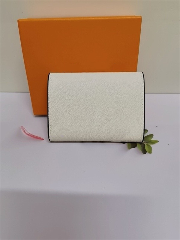 

Dio Wholesale original box luxury real leather multicolor date code short wallet Card holder women man classic zipper pocket Victorine, 01