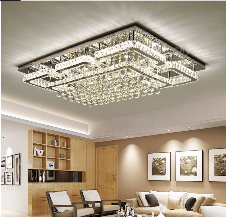 

Modern crystal ceiling lights living room luxury silver ceiling light bedroom led Ceiling Lamps dining crystal Fixtures kitchen