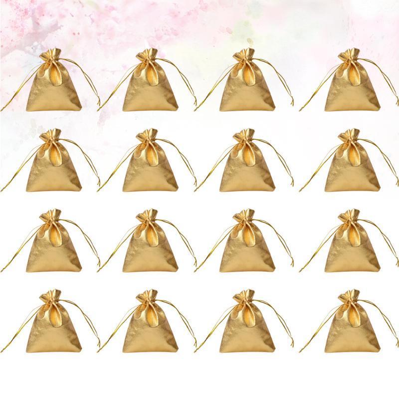 

Gift Wrap 100pcs 9x12cm Jewelry Storage Bag Wedding Pouch Holder Bundle (Golden)
