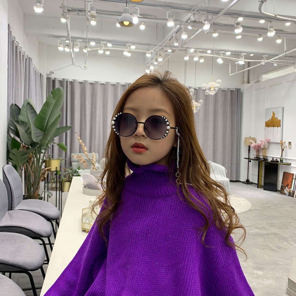 

sunglasses Kids Round Metals Children Pearl Girl Boy Nice Eyewear Fashion Sunglasses Shade UV400, Black