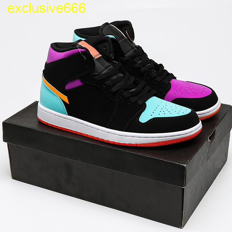 

Top Quality Jumpman 1 Mid MULTI-COLOR Basketball Shoes classical 1s Designer Fashion Sport running shoe With Box., #1
