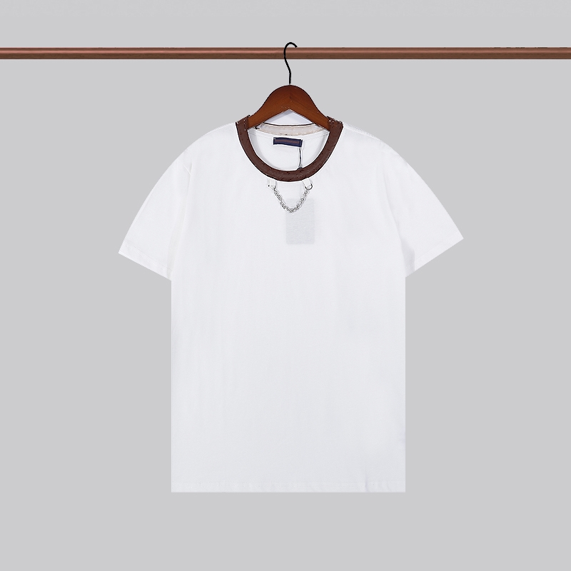 

High Quality Summer Designer Streetwear T Shirts For Men Tops Fashion Letter Print ON The Neck T-Shirts Mens Women Cotton Clothing Short Sleeved Tee, White;black
