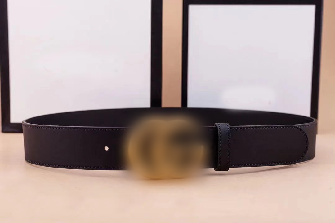 

FashionMen'sWomen's Large gold buckle Silver buckle Leather Classic waistband 2.0cm, 3.0cm, 3.4cm, 3.8cm broadband box, Black;brown