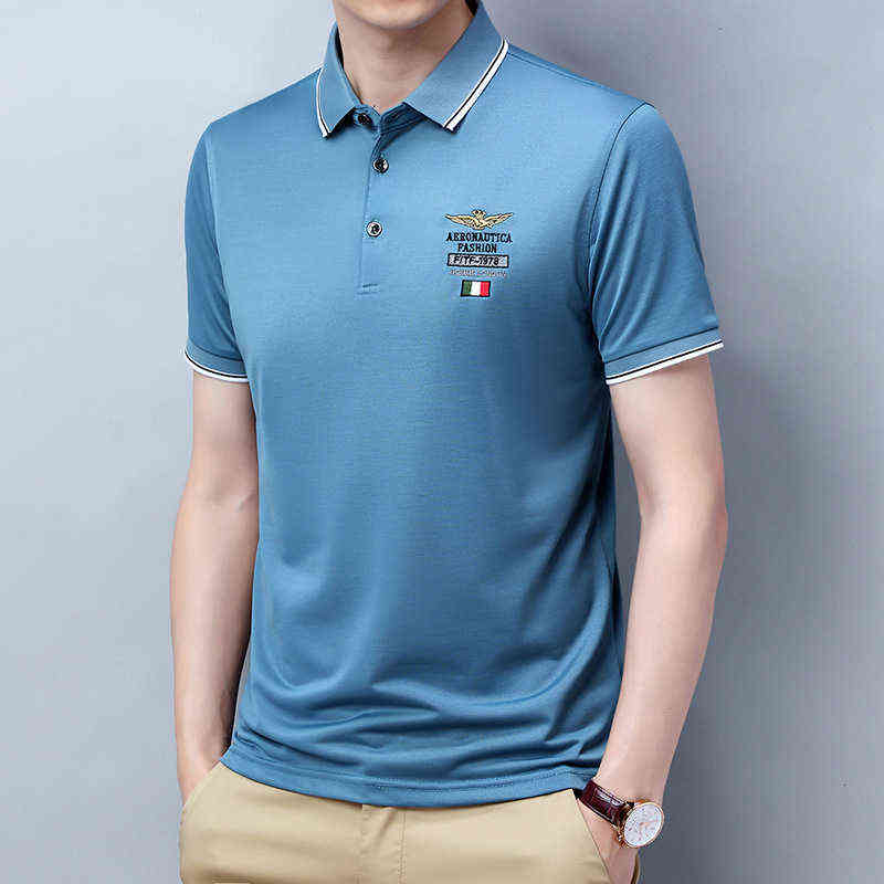 

summer loose lapel youth hoodls blue thin cotton solid daily t-shirt, White;black