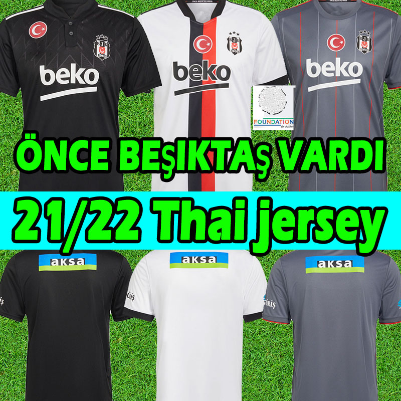 

2021 2022 Besiktas JK soccer jersey Besiktas Jimnastik Kulubu 21/22 Karaman Deigo Costa Larin Ghezzal Vida Welinton jerseys men Home White Away Black football shirts, 21 22 away