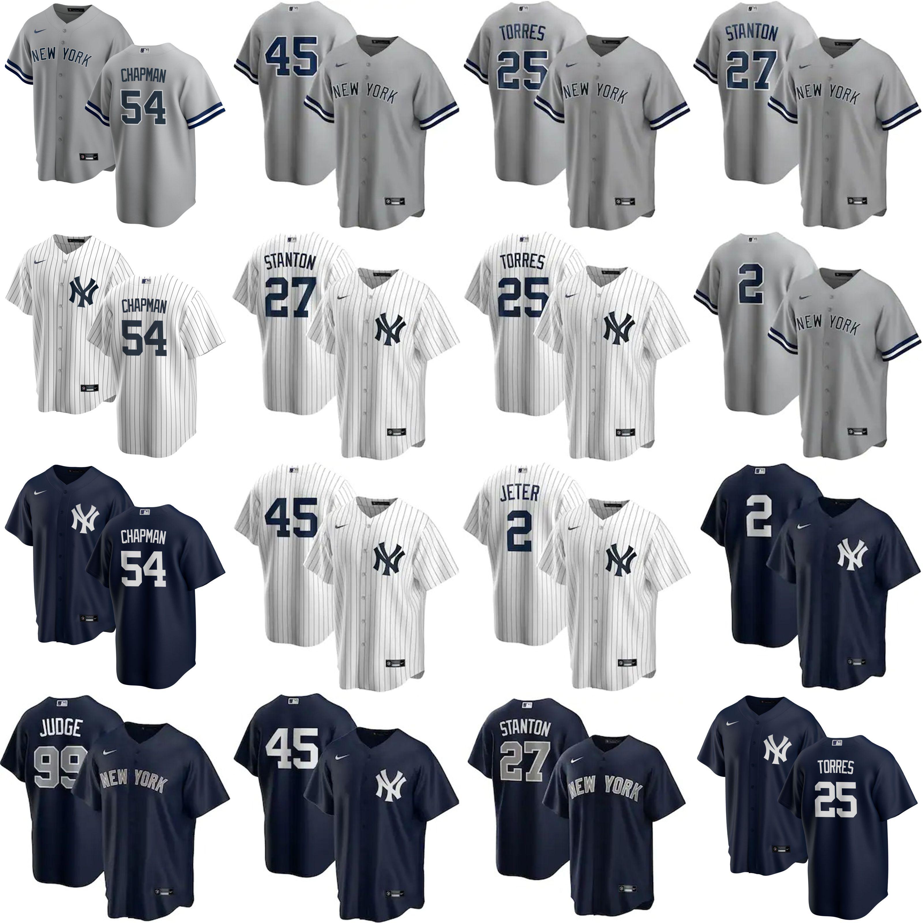 

New York Yankees Baseball Jerseys Aaron Judge Jersey Gerrit Cole Aroldis Chapman Derek Jeter Giancarlo Stanton Gleyber Torres Stitched, 2 derek jeter