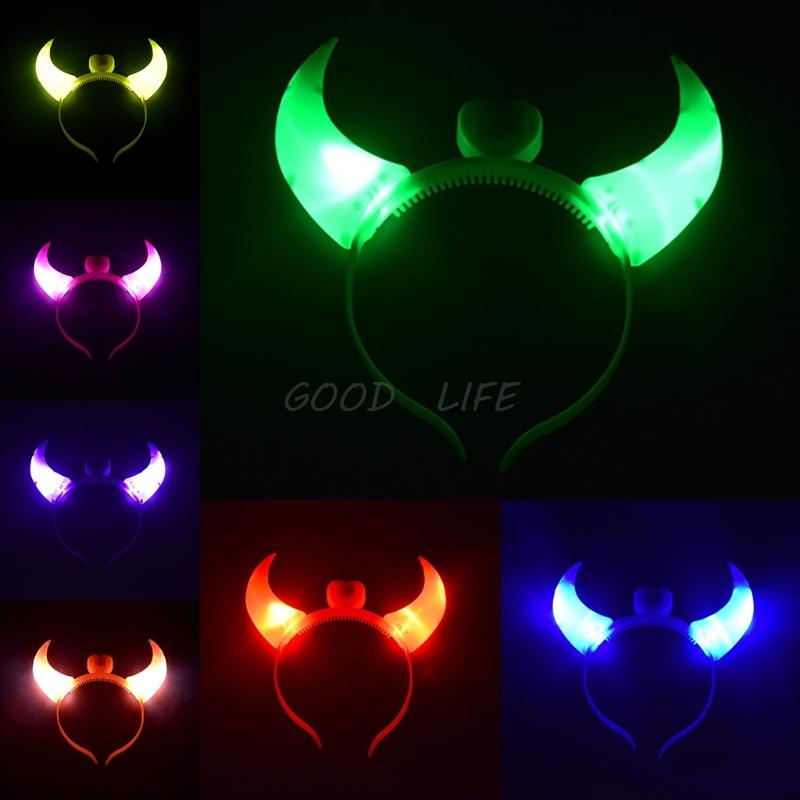 

Sell LED Devil Horn Light Up Headband Flashing Halloween Christmas Party Decor Drop Decoration
