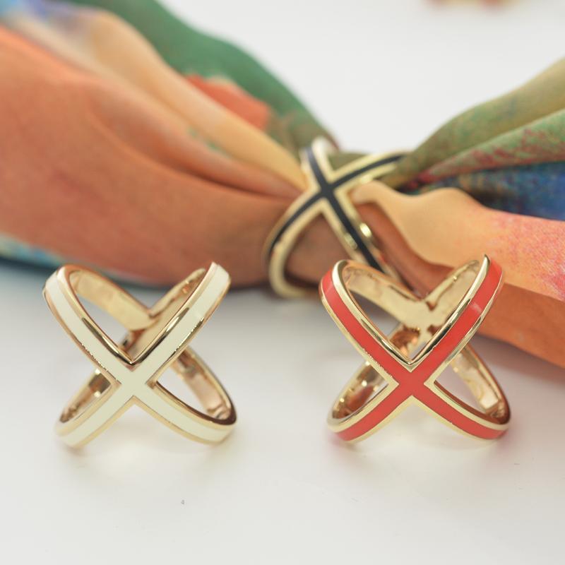 

Pins, Brooches Frange Buckle For Silk Scarf 3 Colors Brass Orange Golden Plating Craft Surface Geometric Shawl Wrap