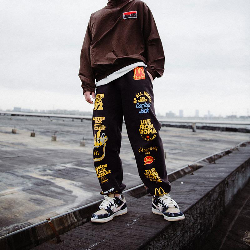 

Men's Pants 2021FW CACTUS JACK Sweatpants Men Women Fashion Street Four Seasons Brand Clothing Terry Hip Hop Casual Trousers, Black